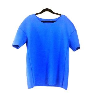 J Brand Auden Neoprene Bright Blue Top
